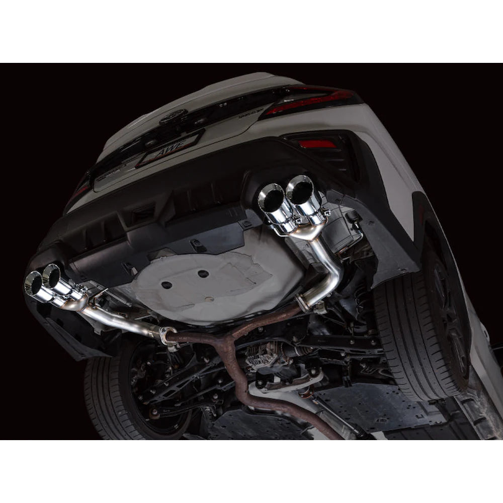 AWE Tuning 22-25 Subaru VB WRX Track Edition Axle-Back Exhaust - Chrome Silver Tips - product view 6 - AWE part 3020-42424