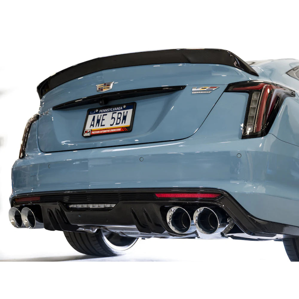 AWE Tuning 22-26 Cadillac CT5-V Blackwing SwitchPath Exhaust - Chrome Silver Tips - product view 6 - AWE part 3025-42562