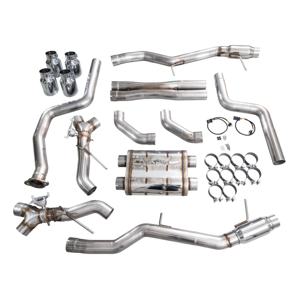AWE Tuning 22-26 Cadillac CT5-V Blackwing SwitchPath Exhaust - Chrome Silver Tips - product view 11 - AWE part 3025-42562