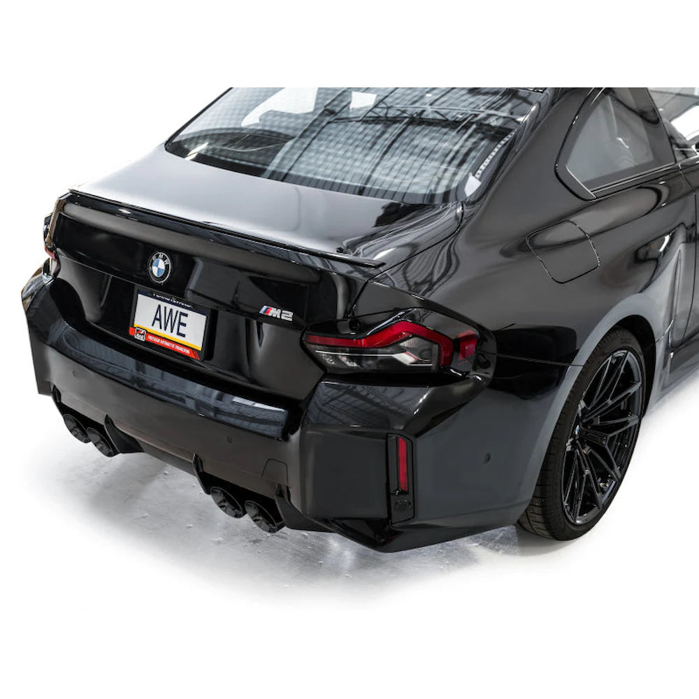 AWE Tuning 23-24 BMW G87 M2 SwitchPath Edition Exhaust - Diamond Black Tips - product view 4 - AWE part 3025-43487