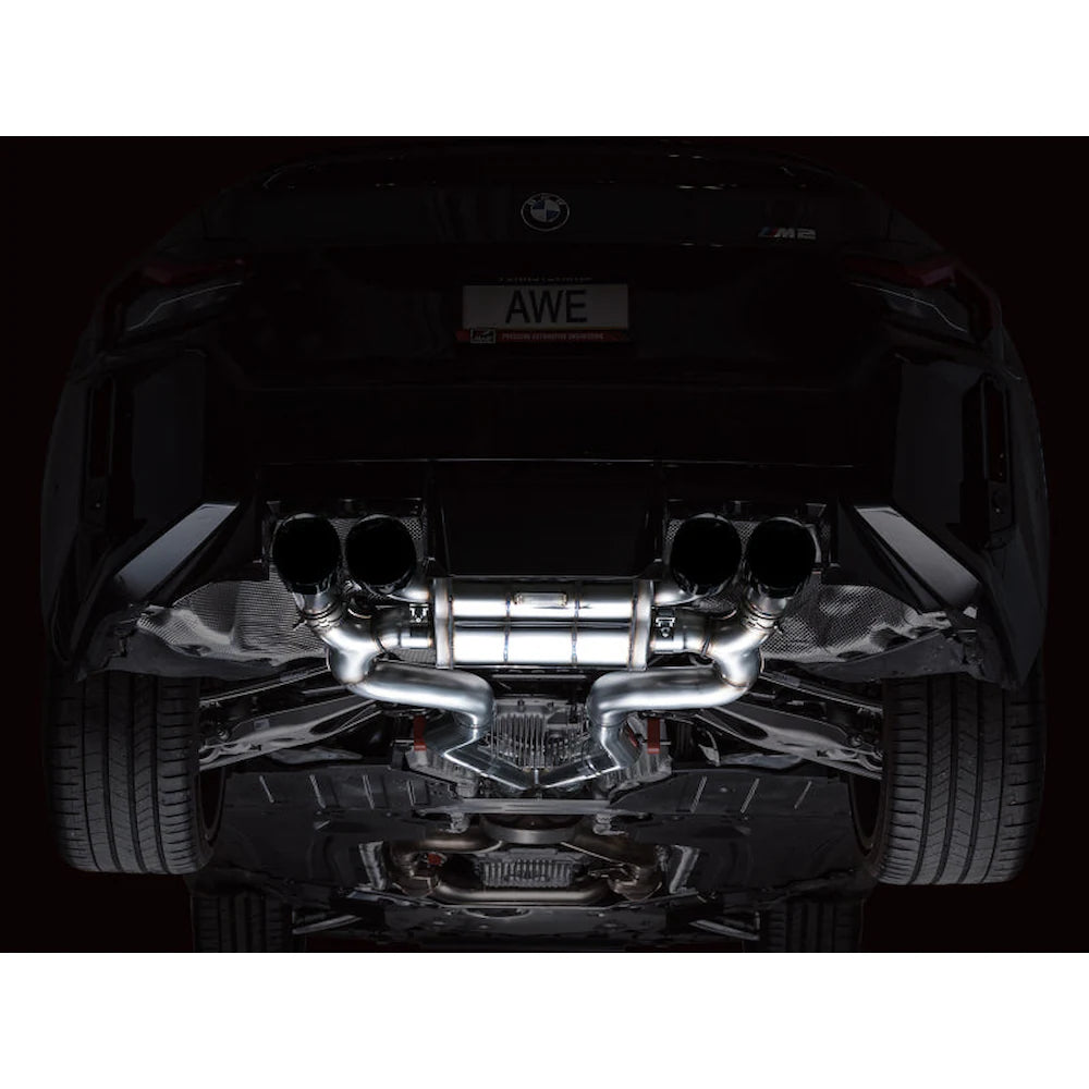 AWE Tuning 23-24 BMW G87 M2 SwitchPath Edition Exhaust - Diamond Black Tips - product view 14 - AWE part 3025-43487
