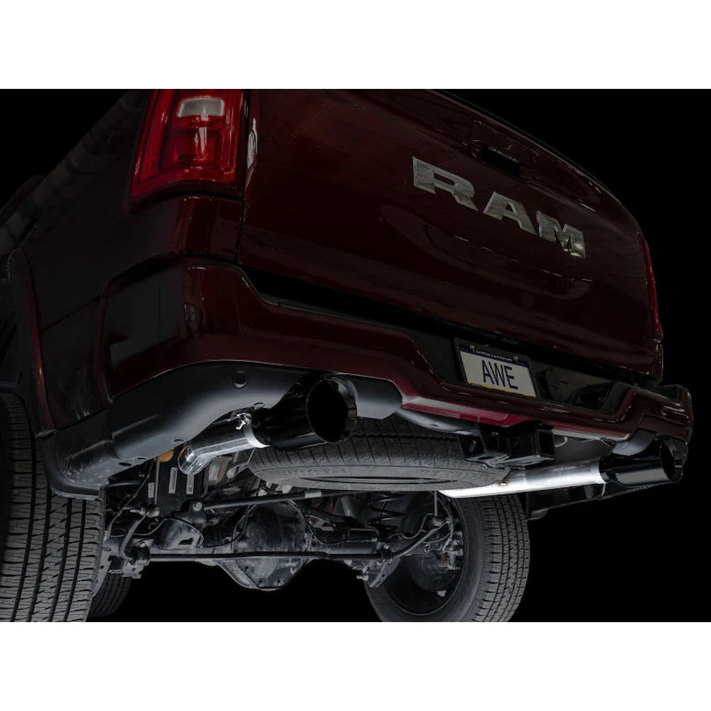 AWE 25+ RAM 1500 3.0TT 0FG Catback Touring Exhaust - Diamond Black Tips - product view 9 - AWE part 3015-33530