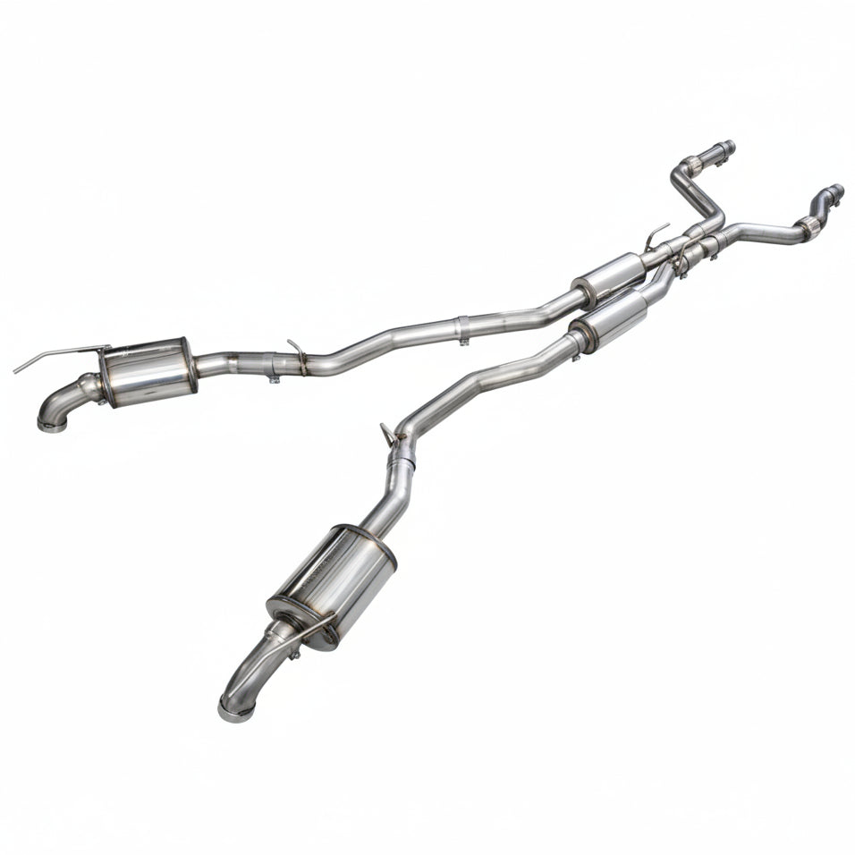 AWE 0FG dual rear exit exhaust with bash guard for Ford Explorer Tremor, image 1