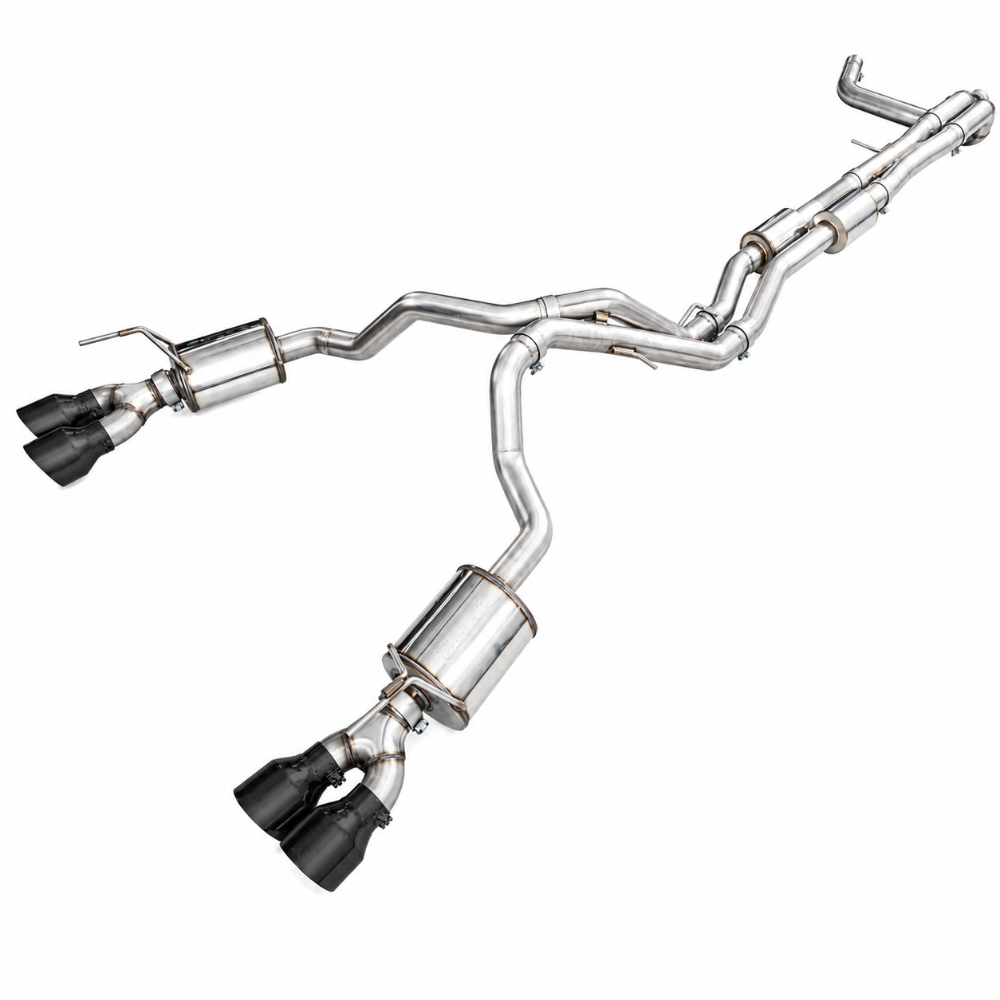 AWE 3015-43321 0FG true-dual catback exhaust for 2021-2024 Cadillac Escalade 6.2L with 5 inch Diamond Black tips