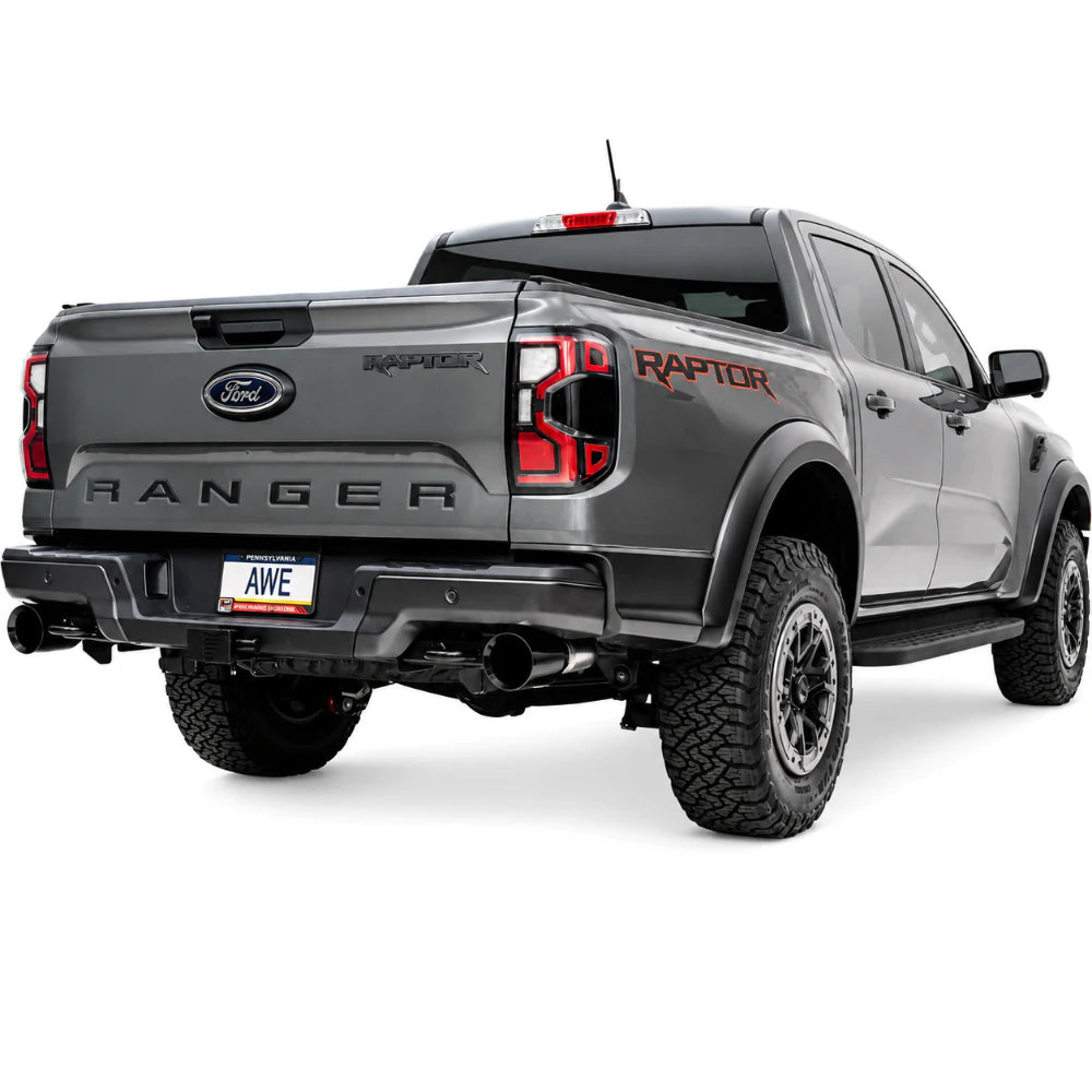 AWE 2024+ Ford Ranger Raptor 3.0L Switchpath Cat-Back Exhaust - Diamond Black Tips - product view 2 - AWE part 3025-33306