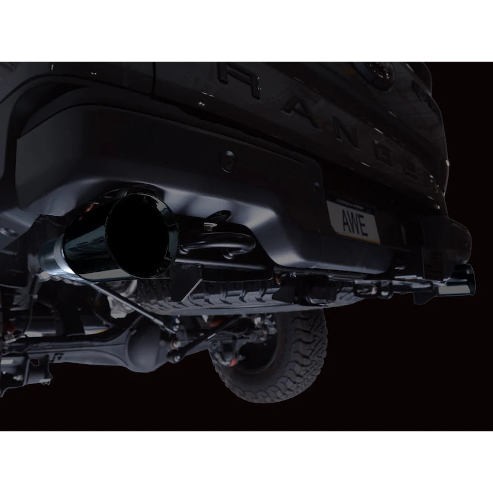 AWE 2024+ Ford Ranger Raptor 3.0L Switchpath Cat-Back Exhaust - Diamond Black Tips - product view 6 - AWE part 3025-33306