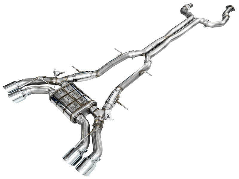 AWE SwitchPath exhaust system with chrome silver tips for Cadillac CT4-V Blackwing