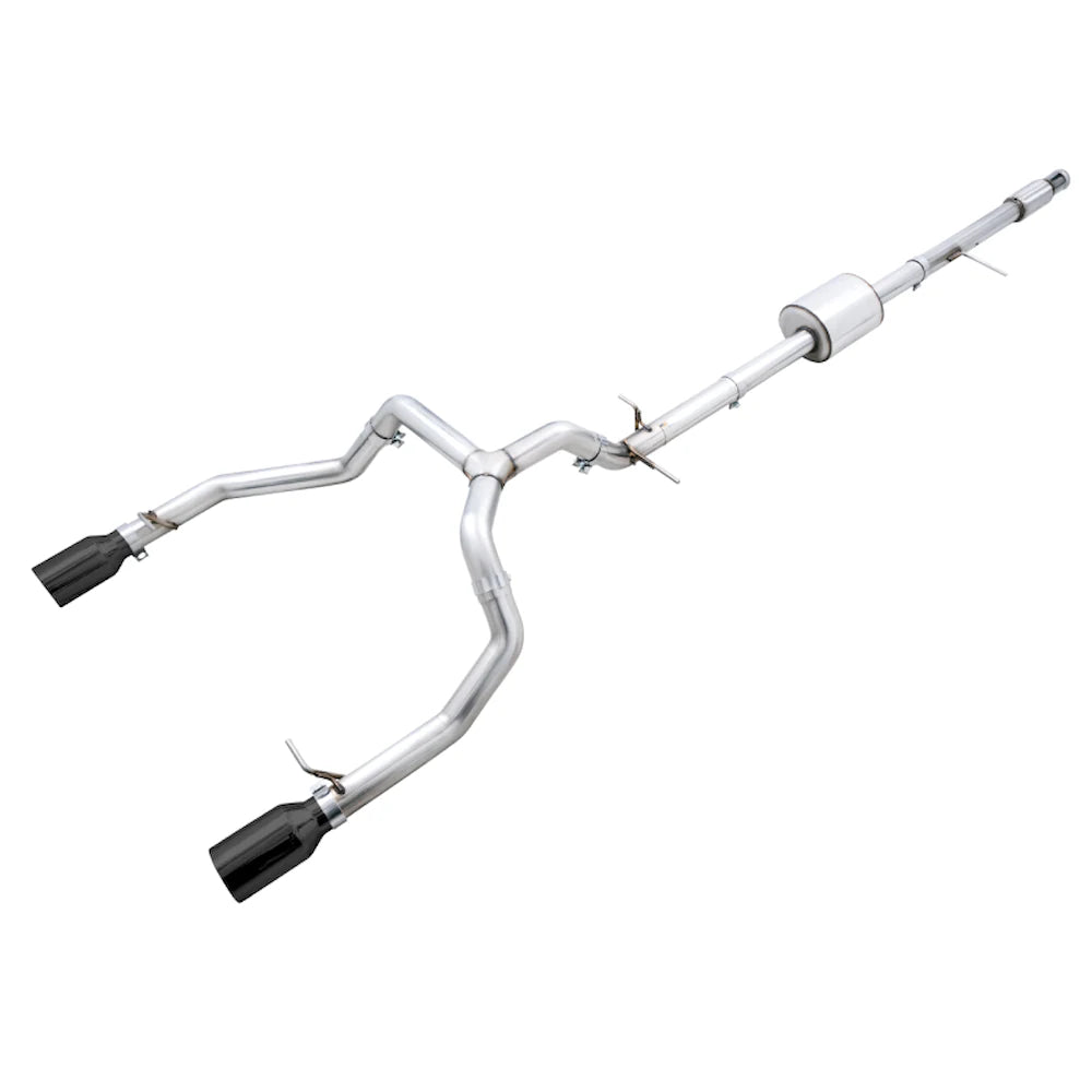 AWE Tuning 4th Gen GM 1500 5.3L 0FG Catback Split Rear Exit (Flat Bumper) - Dual Diamond Tips - AWE part 3015-33206