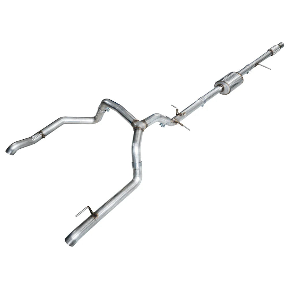 AWE 4th Gen GM 1500 5.3L 0FG Catback Split Rear Exit (w/ Bumper Cutouts) - OE Tips - AWE part 3015-31200