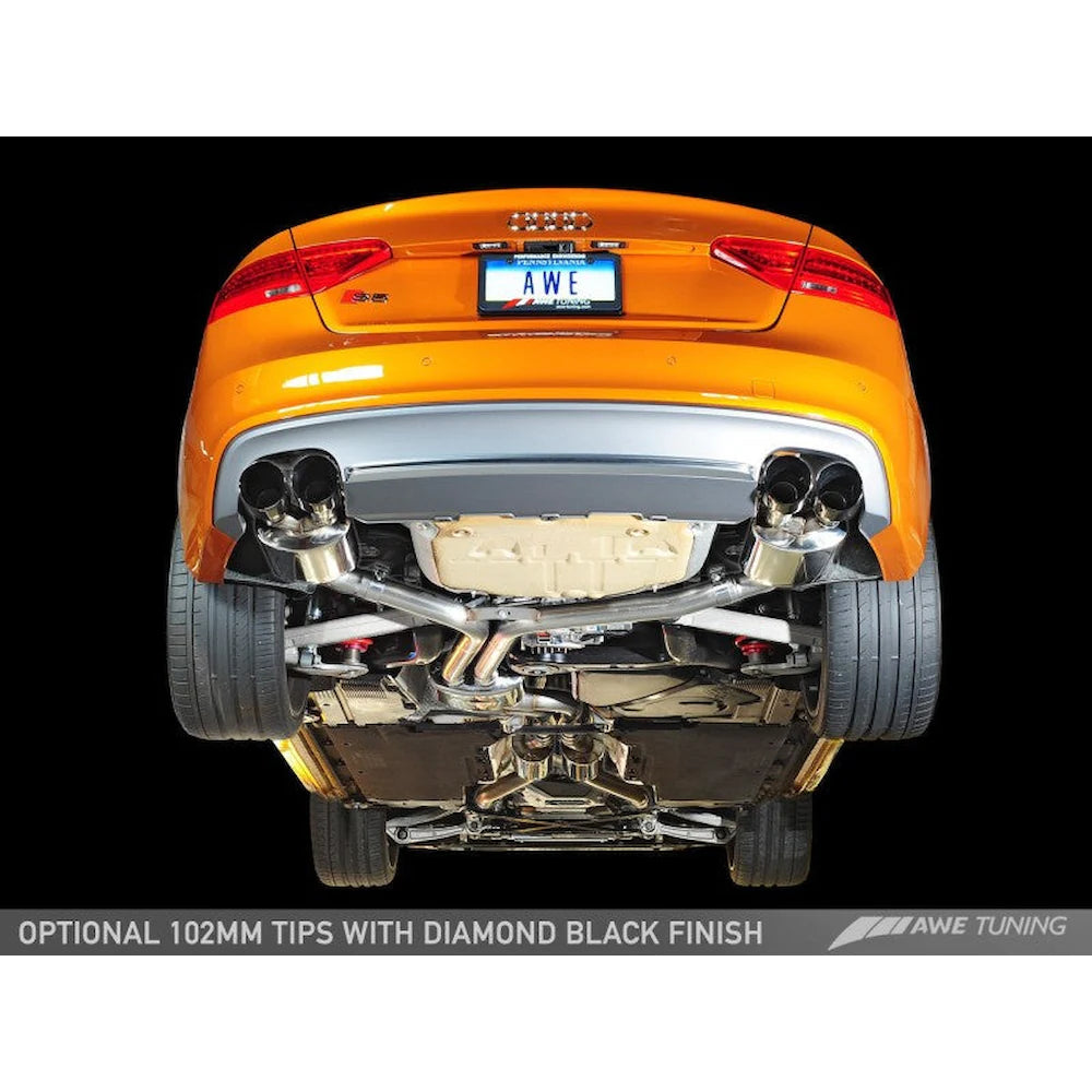 AWE Tuning Audi B8.5 S5 3.0T Touring Edition Exhaust System - Diamond Black Tips - product view 2 - AWE part 3015-43030