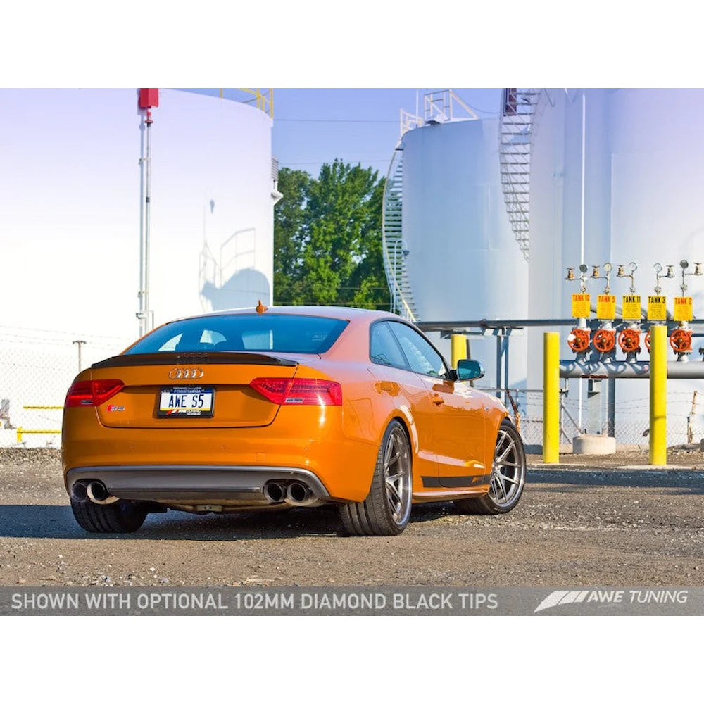AWE Tuning Audi B8.5 S5 3.0T Touring Edition Exhaust System - Diamond Black Tips - product view 3 - AWE part 3015-43030