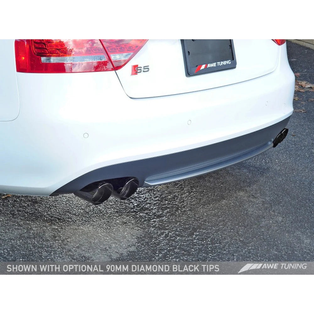 AWE Tuning Audi B8.5 S5 3.0T Touring Edition Exhaust System - Diamond Black Tips - product view 4 - AWE part 3015-43030