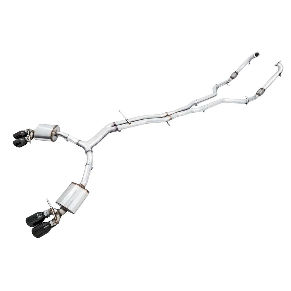 AWE Tuning Audi B9 S5 Sportback Touring Edition Exhaust - Non-Resonated (Black 102mm Tips) - AWE part 3020-43064