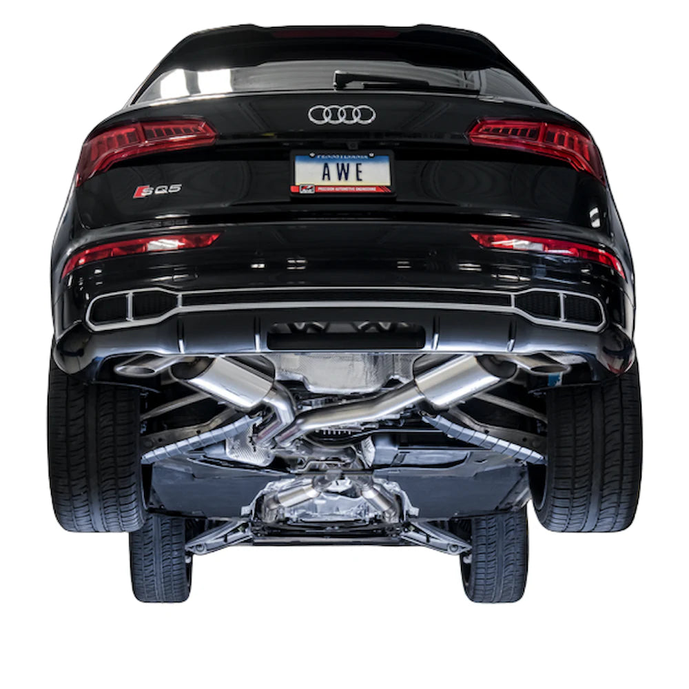 AWE Tuning Audi B9 SQ5 Non-Resonated Touring Edition Cat-Back Exhaust - No Tips (Turn - product view 2 - AWE part 3020-31022