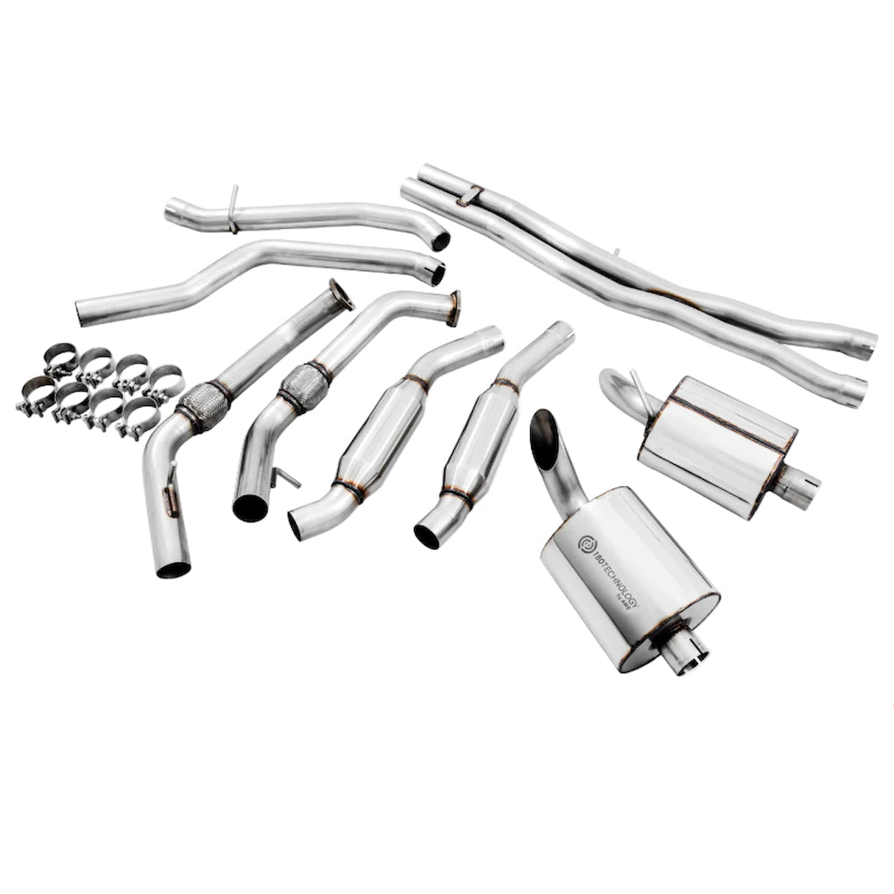 AWE Tuning Audi B9 SQ5 Non-Resonated Touring Edition Cat-Back Exhaust - No Tips (Turn - product view 3 - AWE part 3020-31022