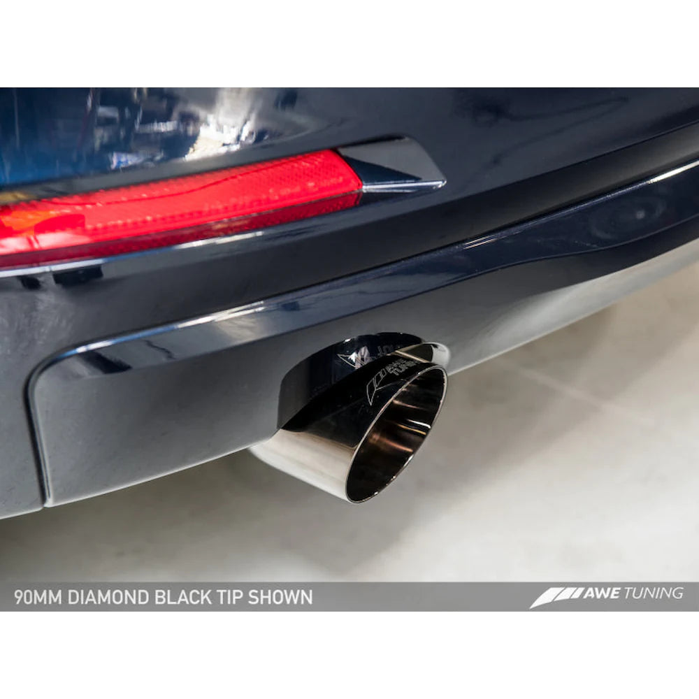 AWE Tuning BMW F30 320i Touring Exhaust w/Performance Mid Pipe - Diamond Black Tip - product view 2 - AWE part 3015-23036