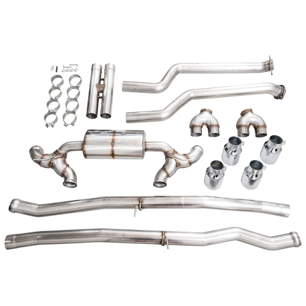 AWE Tuning BMW G90/G99 M5 Touring Edition Cat-Back Exhaust - Chrome Silver Tips - product view 5 - AWE part 3015-42790