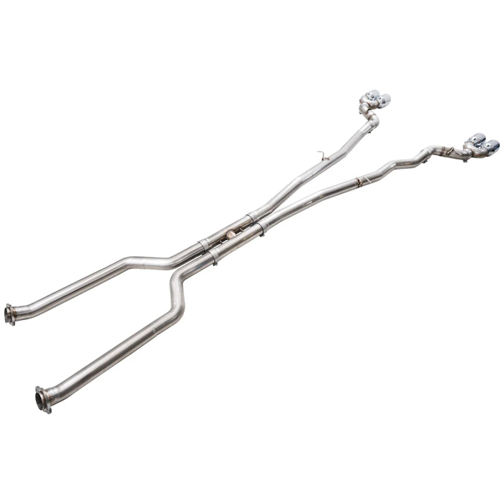 AWE Tuning BMW G90/G99 M5 Track Edition Cat-Back Exhaust - Chrome Silver Tips - product view 3 - AWE part 3020-42790