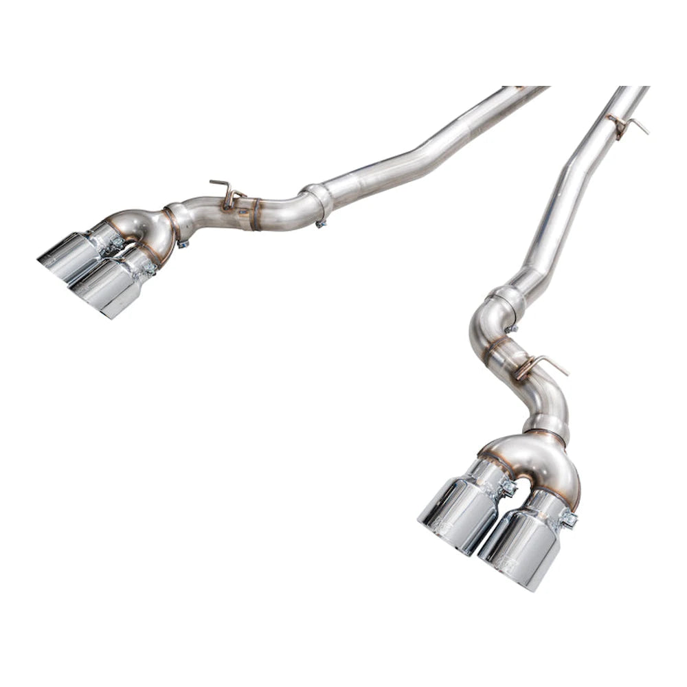AWE Tuning BMW G90/G99 M5 Track Edition Cat-Back Exhaust - Chrome Silver Tips - product view 7 - AWE part 3020-42790