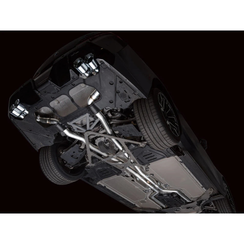 AWE Tuning BMW G90/G99 M5 Track Edition Cat-Back Exhaust - Chrome Silver Tips - product view 14 - AWE part 3020-42790