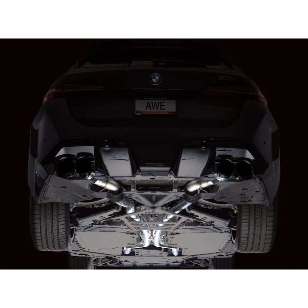 AWE Tuning BMW G90/G99 M5 Track Edition Cat-Back Exhaust - Diamond Black Tips - product view 11 - AWE part 3020-43790