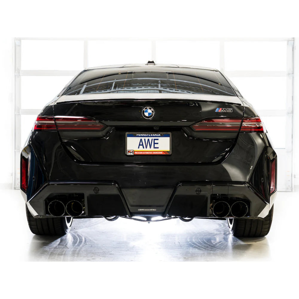 AWE Tuning BMW G90/G99 M5 Track Edition Cat-Back Exhaust - Diamond Black Tips - product view 12 - AWE part 3020-43790