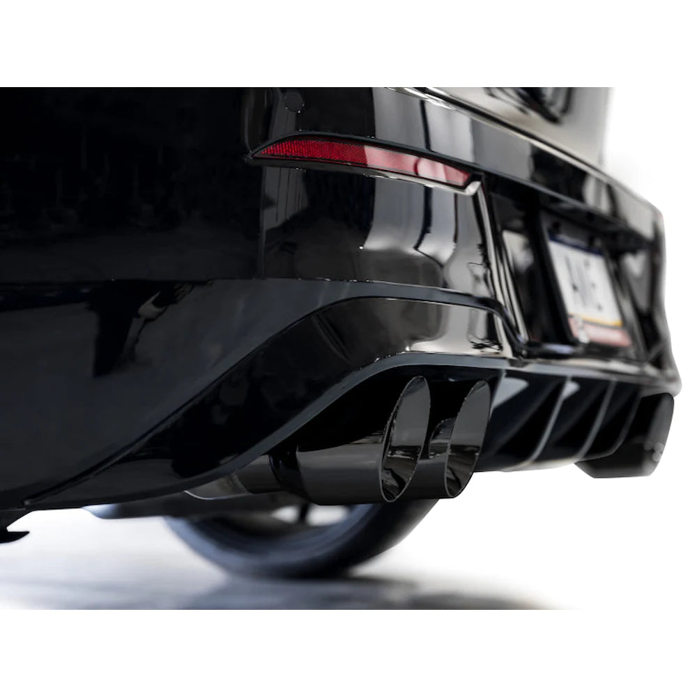 AWE MK8 Volkswagen Golf R 3in Touring Edition Quad Exhaust - Diamond Black Tips - product view 8 - AWE part 3015-43658