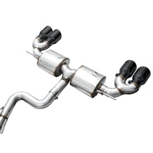 Load image into Gallery viewer, AWE MK8 Volkswagen Golf R 3in Touring Edition Quad Exhaust - Diamond Black Tips - product view 12 - AWE part 3015-43658
