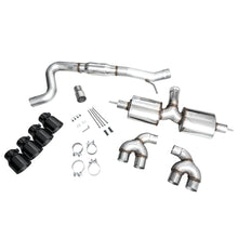 Load image into Gallery viewer, AWE MK8 Volkswagen Golf R 3in Touring Edition Quad Exhaust - Diamond Black Tips - product view 14 - AWE part 3015-43658