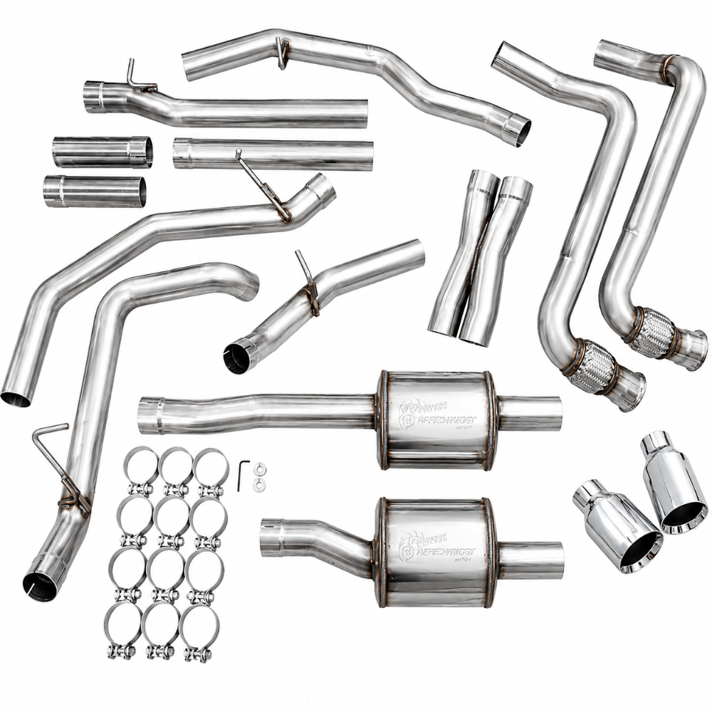AWE RAM 1500 Hurricane 3.0TT drone-canceling exhaust with 180 Technology