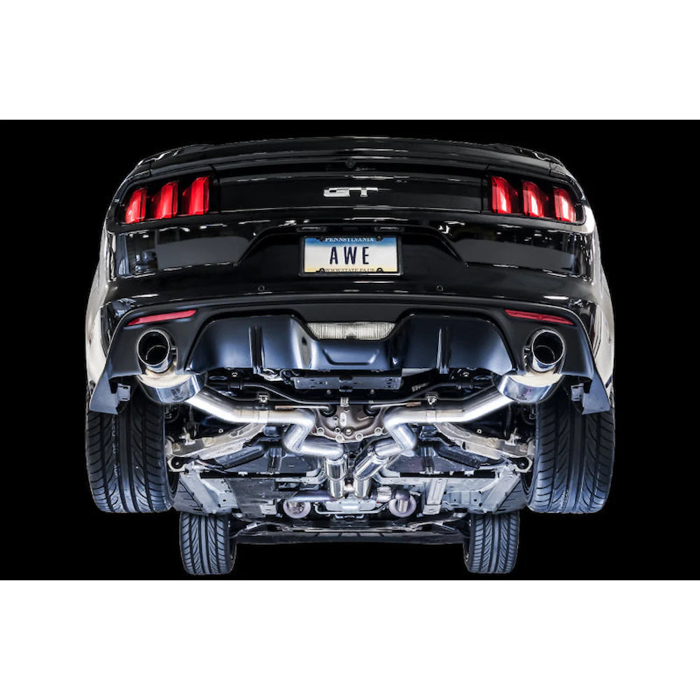 AWE Tuning S550 Mustang GT Cat-back Exhaust - Touring Edition (Chrome Silver Tips) - product view 3 - AWE part 3015-32084