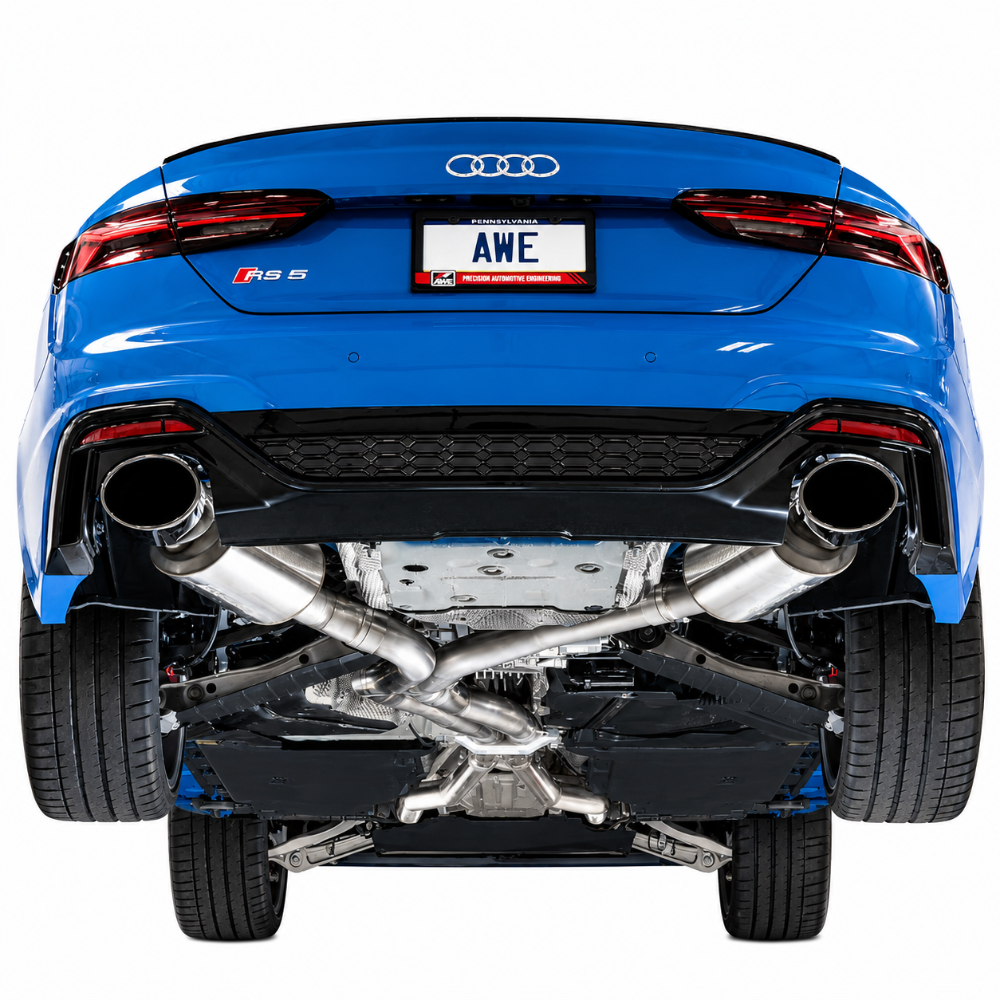 AWE Touring Exhaust with Diamond Black RS-style tips for Audi RS5