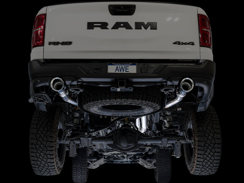 AWE Tuning AWE Tuning 2025+ RAM 1500 RHO 3.0 I6 TT 0FG Dual Rear Exit Cat-Back Exhaust - Chrome Silver Tips