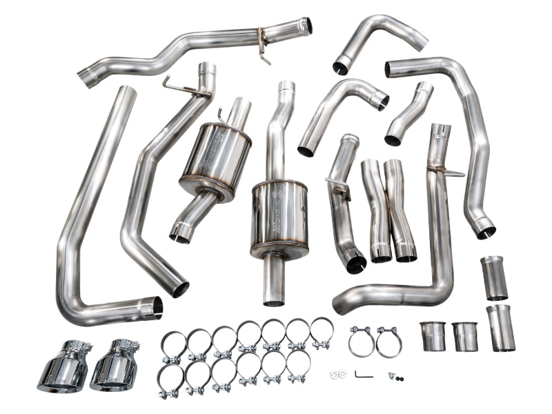AWE Tuning AWE Tuning 2025+ RAM 1500 RHO 3.0 I6 TT 0FG Dual Rear Exit Cat-Back Exhaust - Chrome Silver Tips