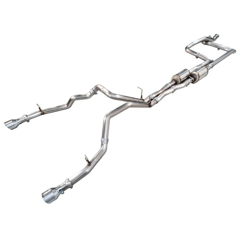 AWE Tuning AWE Tuning 2025+ RAM 1500 RHO 3.0 I6 TT 0FG Dual Rear Exit Cat-Back Exhaust - Chrome Silver Tips