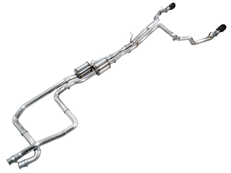 AWE Tuning AWE Tuning 2025+ RAM 1500 RHO 3.0 I6 TT 0FG Dual Rear Exit Cat-Back Exhaust - Diamond Black Tips
