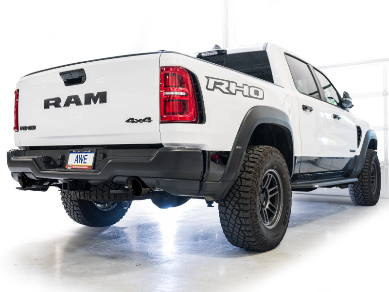 AWE Tuning AWE Tuning 2025+ RAM 1500 RHO 3.0 I6 TT 0FG Dual Rear Exit Cat-Back Exhaust - Diamond Black Tips