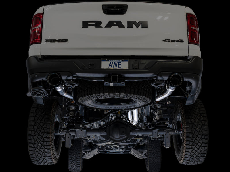 AWE Tuning AWE Tuning 2025+ RAM 1500 RHO 3.0 I6 TT 0FG Dual Rear Exit Cat-Back Exhaust - Diamond Black Tips