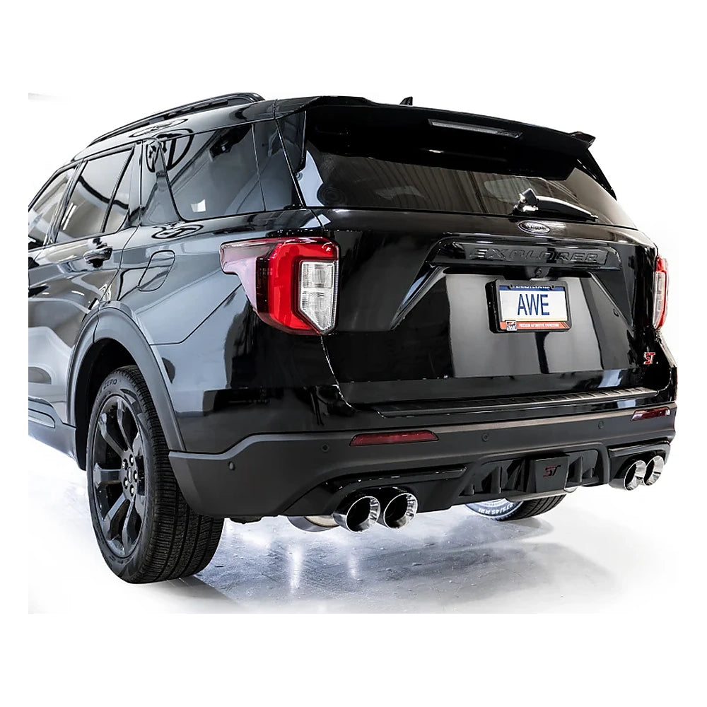 AWE Touring Edition Exhaust for 2020-2025 Ford Explorer ST - Chrome Tips, mounted 2