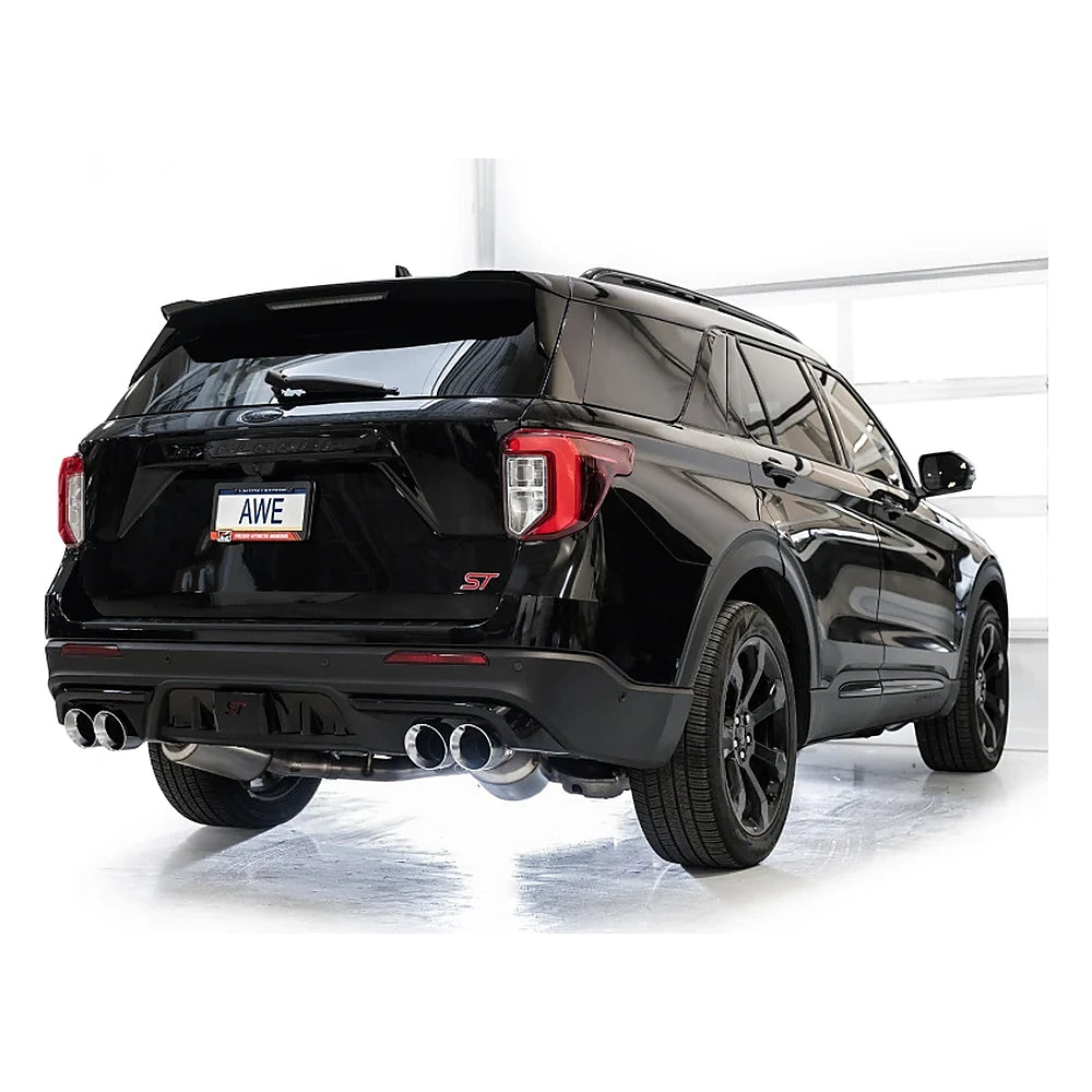 AWE Touring Edition Exhaust for 2020-2025 Ford Explorer ST - Chrome Tips, mounted 12