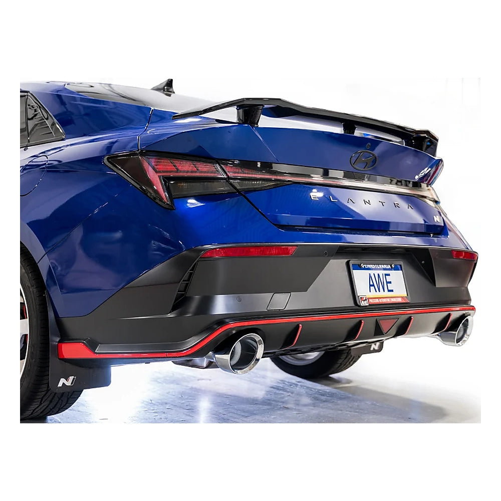 AWE SwitchPath Exhaust for 2022-2026 Hyundai Elantra N - Chrome Tips, mounted 2