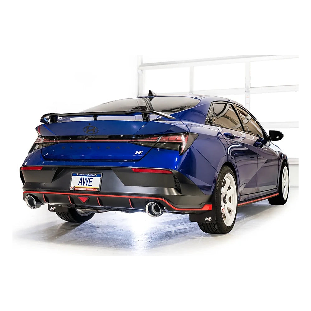 AWE SwitchPath Exhaust for 2022-2026 Hyundai Elantra N - Chrome Tips, mounted 5