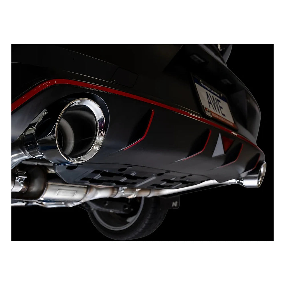 AWE SwitchPath Exhaust for 2022-2026 Hyundai Elantra N - Chrome Tips, mounted 9