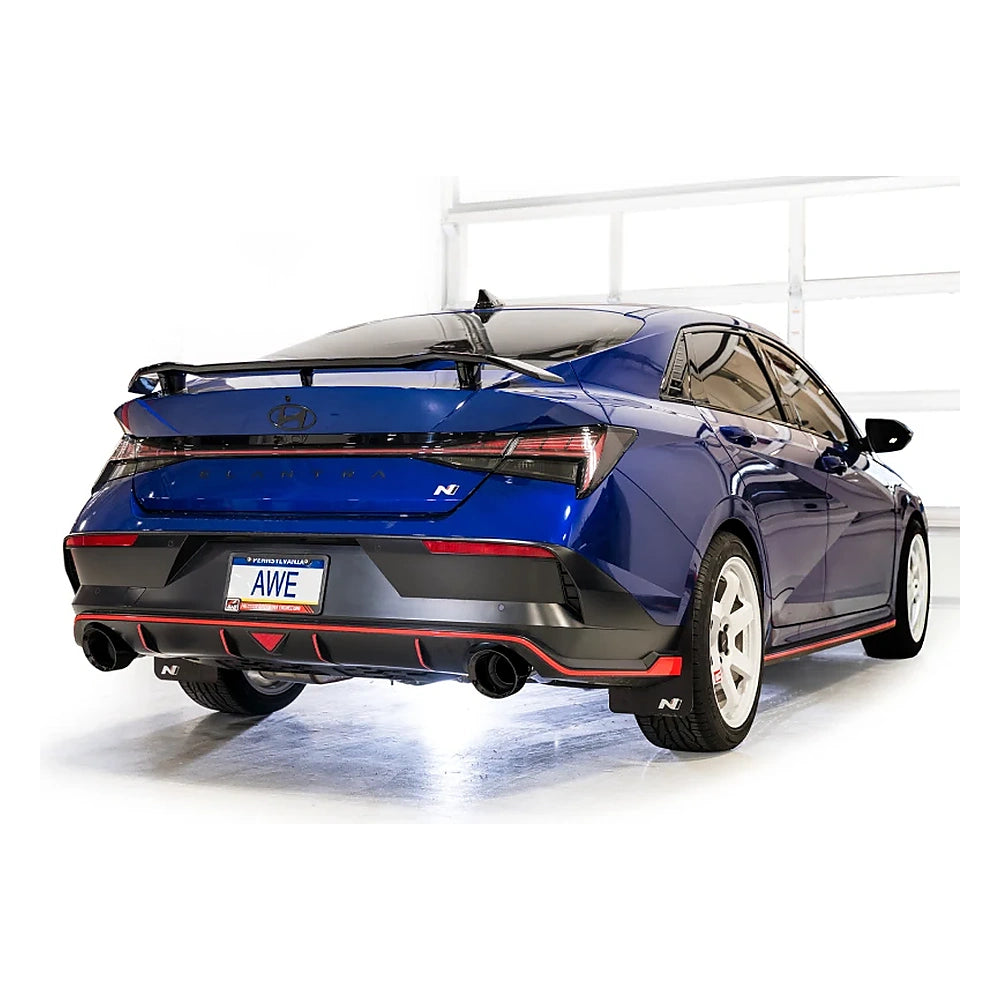 AWE SwitchPath Exhaust for 2022-2026 Hyundai Elantra N - Black Tips, mounted 2