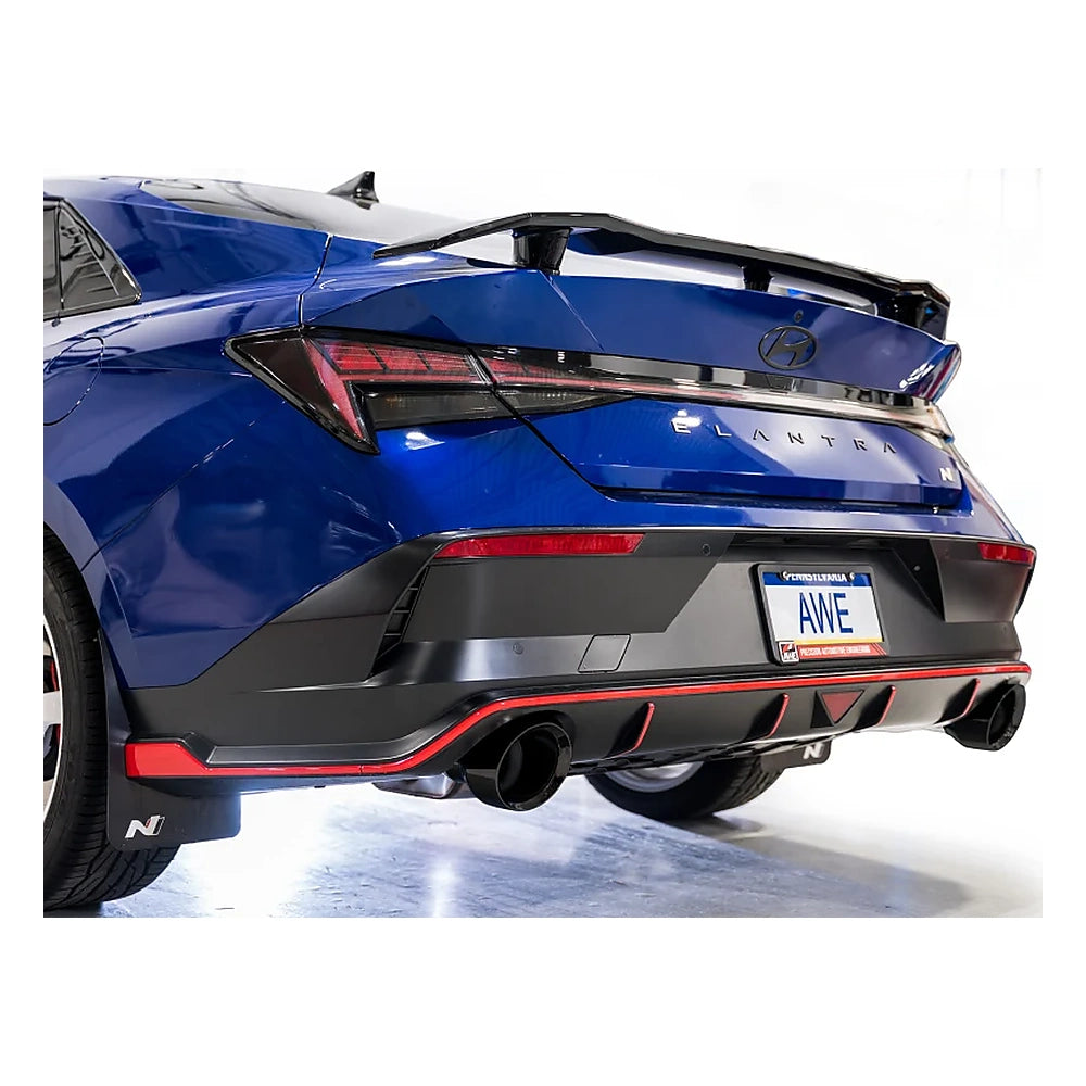 AWE SwitchPath Exhaust for 2022-2026 Hyundai Elantra N - Black Tips, mounted 4