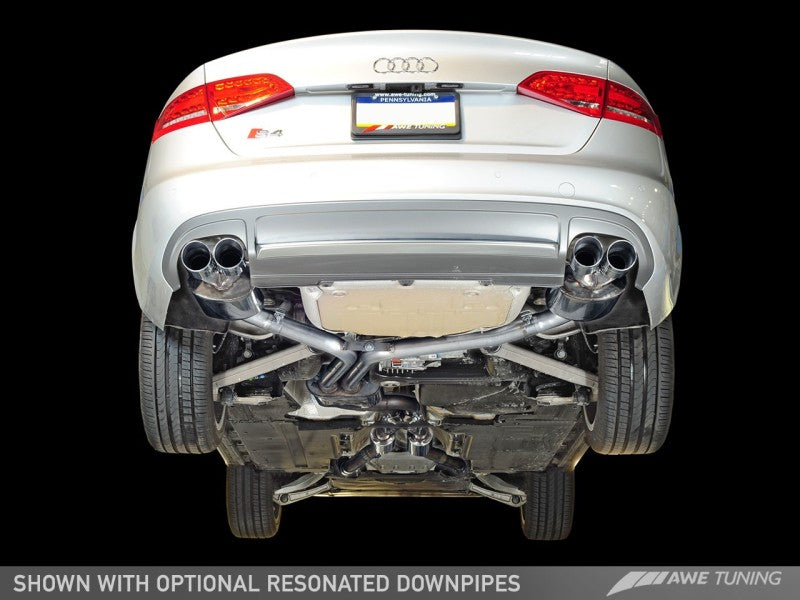 AWE Tuning Audi B8 / B8.5 S4 3.0T Touring Edition Exhaust - Chrome Silver Tips (90mm) - AWE Tuning 3010-42018