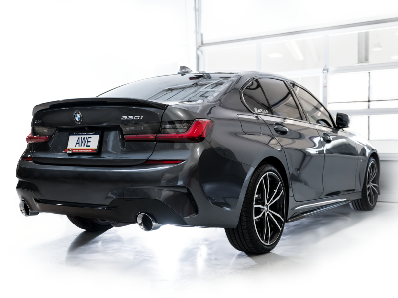 AWE 19-23 BMW 330i / 21-23 BMW 430i Base G2X Track Edition Axle Back Exhaust - Chrome Silver - AWE Tuning 3020-32429
