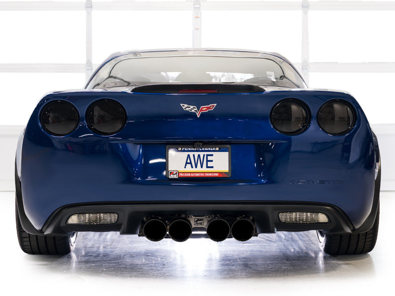 AWE Tuning C6 Chevrolet Corvette Z06/ZR1 Track Edition Axle-Back Exhaust w/ Diamond Black Tips - AWE Tuning 3020-43606