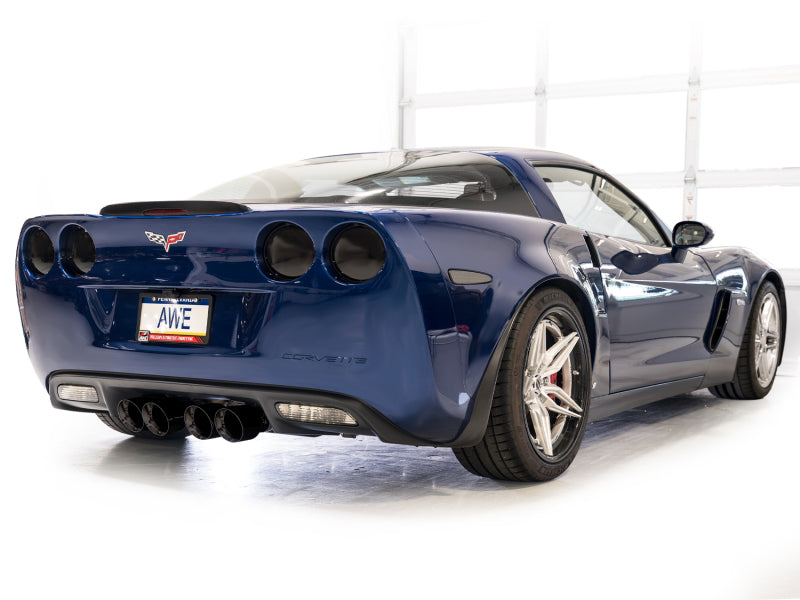 AWE Tuning C6 Chevrolet Corvette Z06/ZR1 Track Edition Axle-Back Exhaust w/ Diamond Black Tips - AWE Tuning 3020-43606