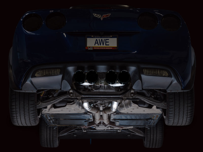 AWE Tuning C6 Chevrolet Corvette Z06/ZR1 Track Edition Axle-Back Exhaust w/ Diamond Black Tips - AWE Tuning 3020-43606